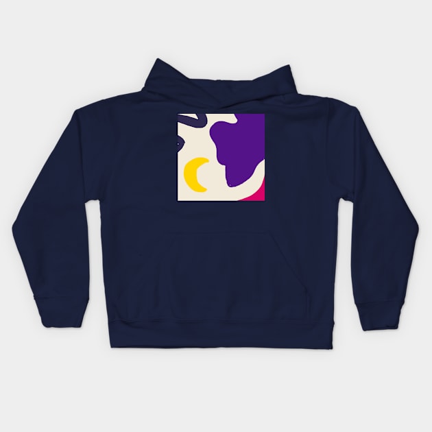 Modern Colorful Space Abstract Art Kids Hoodie by nelloryn